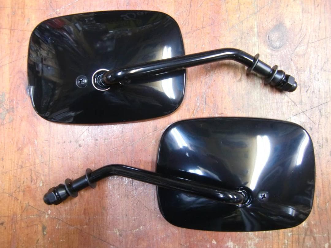 0640-0981　ハーレー純正タイプ　ブラックミラー左右セット