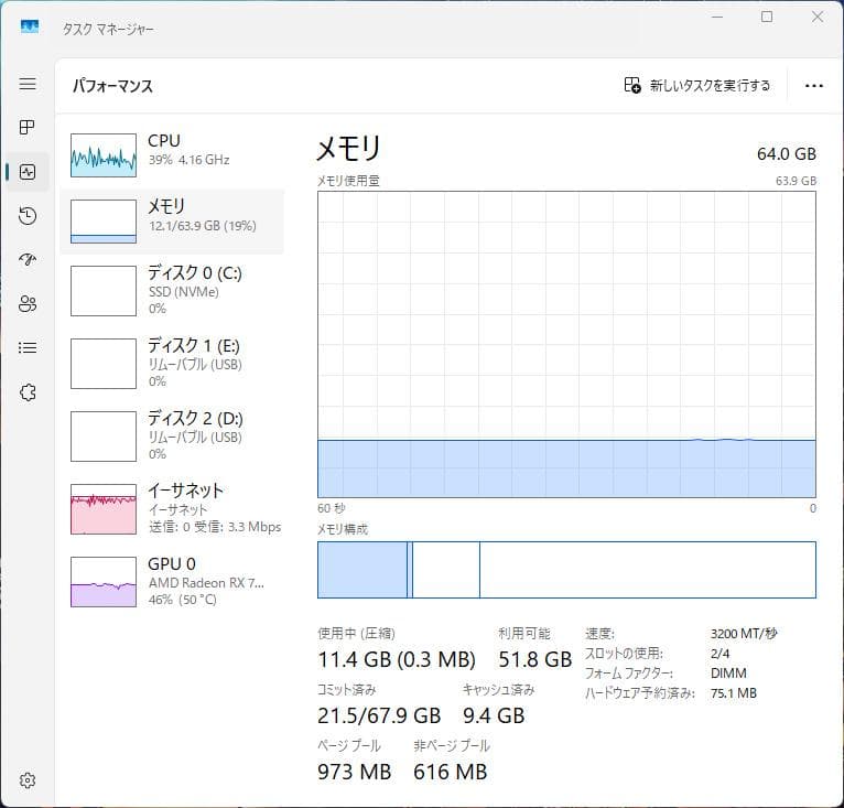 【極美品】crucial DDR4 Pro 64GB(32GB×2) メモリ