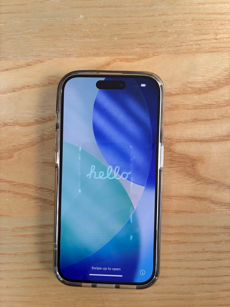 iPhone15 Pro 128G カラーホワイト初期化済み　透明ケース付き