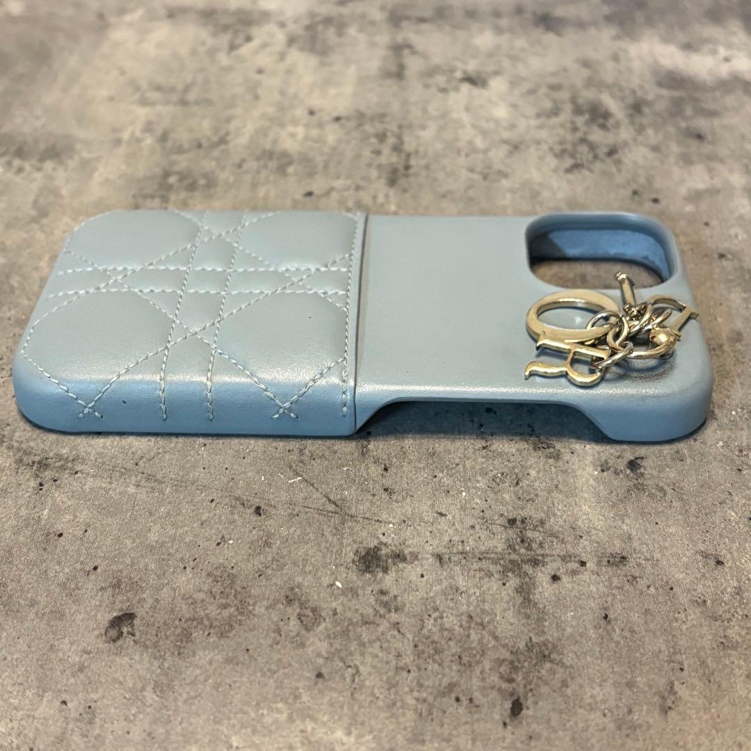 ディオール DIOR iPhone14 スマホケース ブルーグレー　正規品