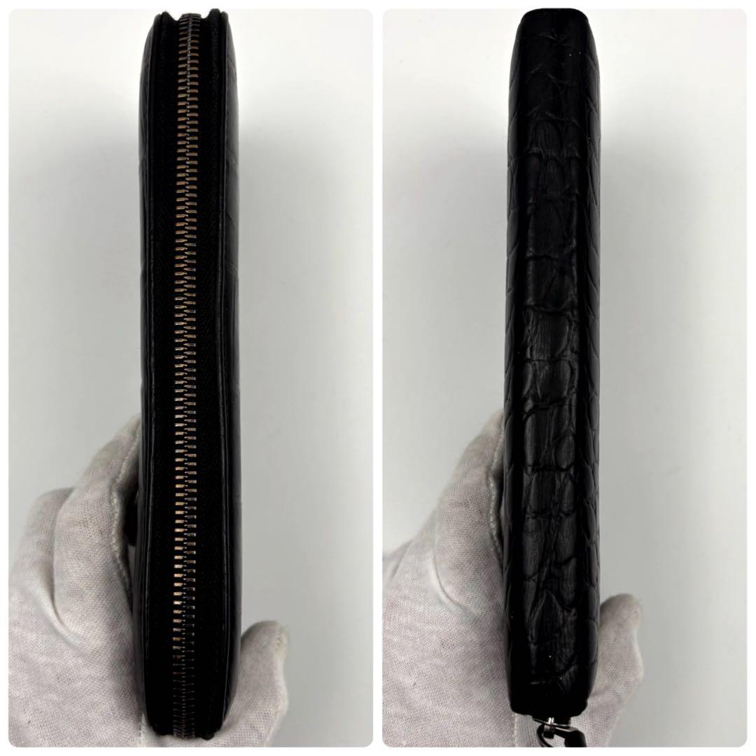 ✨希少✨　GIORGIO ARMANI オーガナイザー　クロコ型押し　ブラック