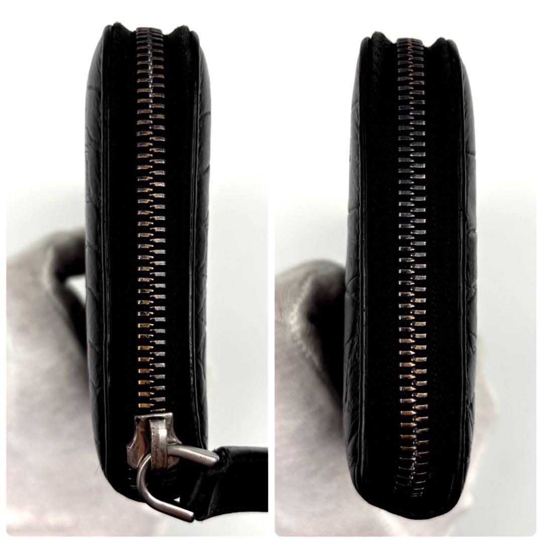 ✨希少✨　GIORGIO ARMANI オーガナイザー　クロコ型押し　ブラック