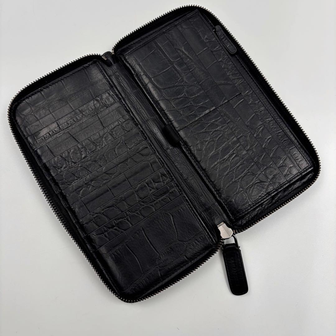 ✨希少✨　GIORGIO ARMANI オーガナイザー　クロコ型押し　ブラック
