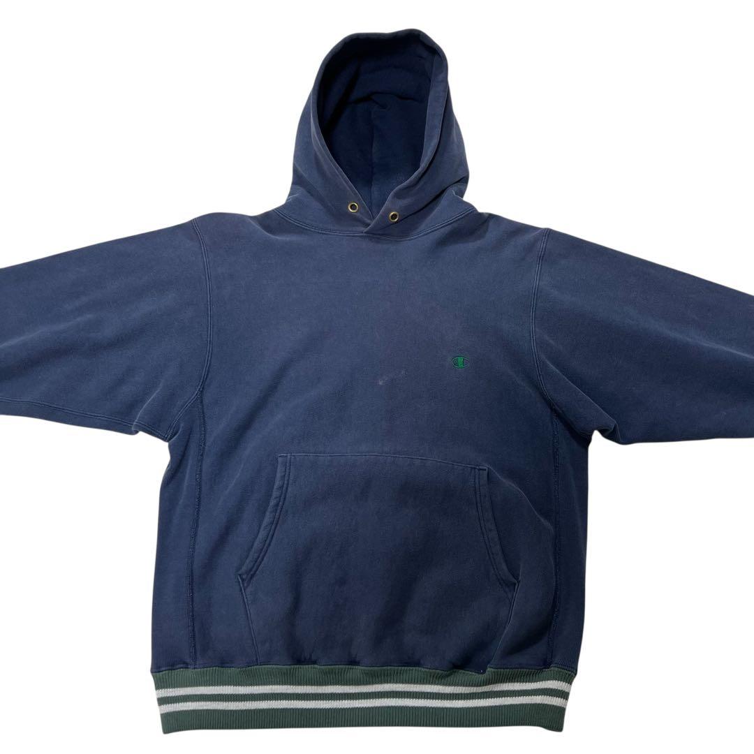 USA製 チャンピオン リバースウィーブ パーカー L ネイビー 90s刺繍タグ