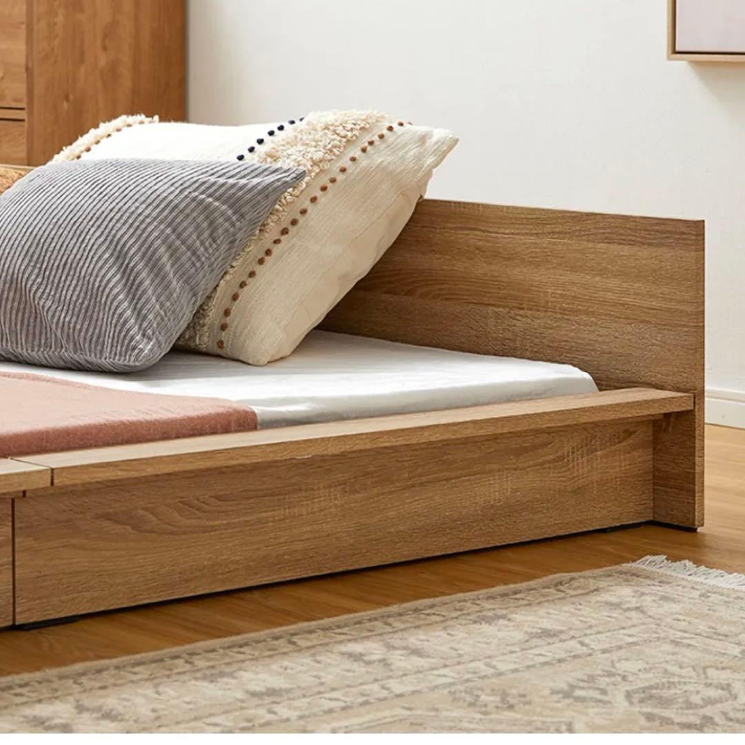 LOWYA ダブル ベッドフレーム& AVENCOマットレスセット ロータイプ