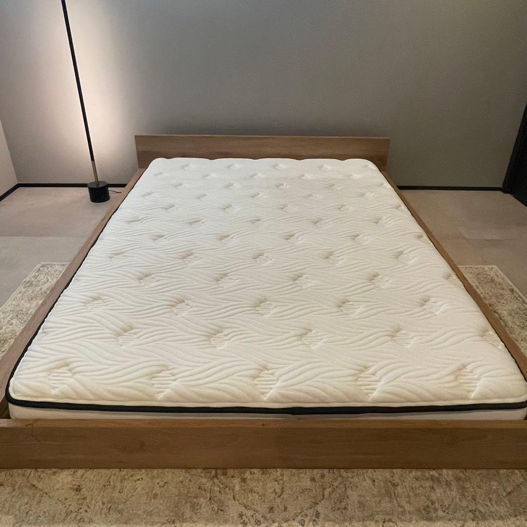 LOWYA ダブル ベッドフレーム& AVENCOマットレスセット ロータイプ