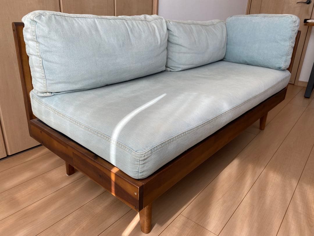 【引取限定】(値下げ済) デニムソファ L字型 Unico Swella