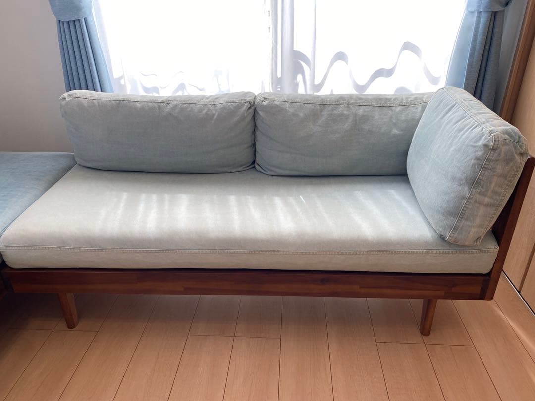 【引取限定】(値下げ済) デニムソファ L字型 Unico Swella