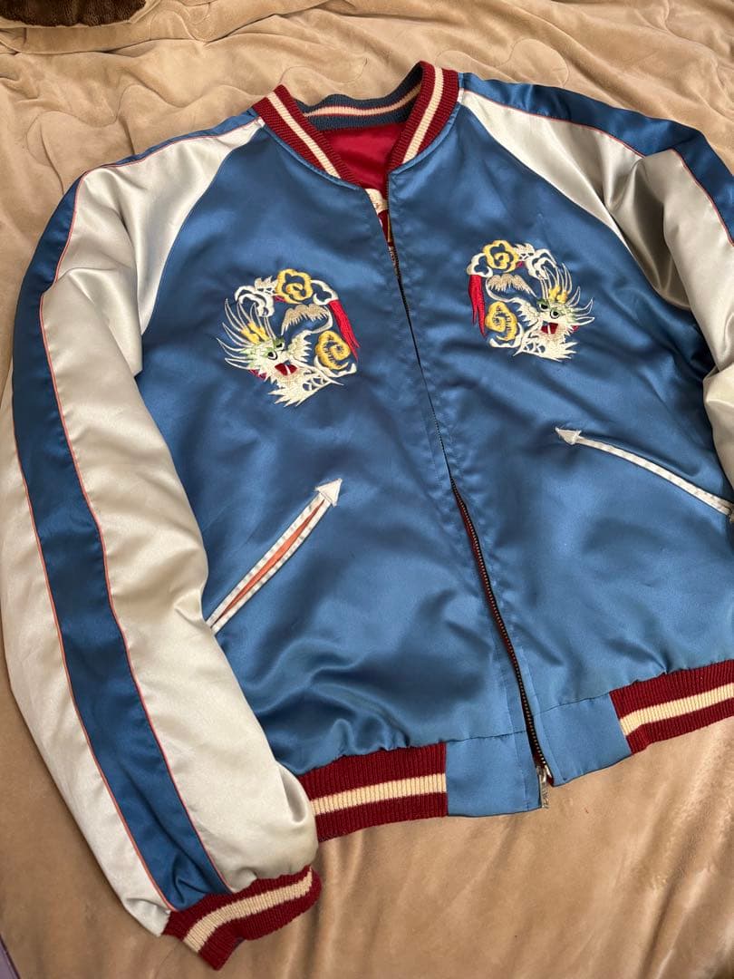 美品 テーラー東洋 ２面用 龍 日本限定 スカジャン vintage サテン