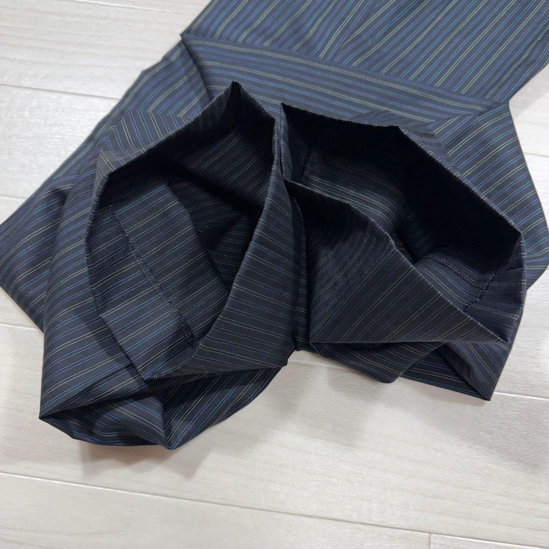極美品 ポールスミスブラック 花柄 マルチストライプ パンツスーツ L