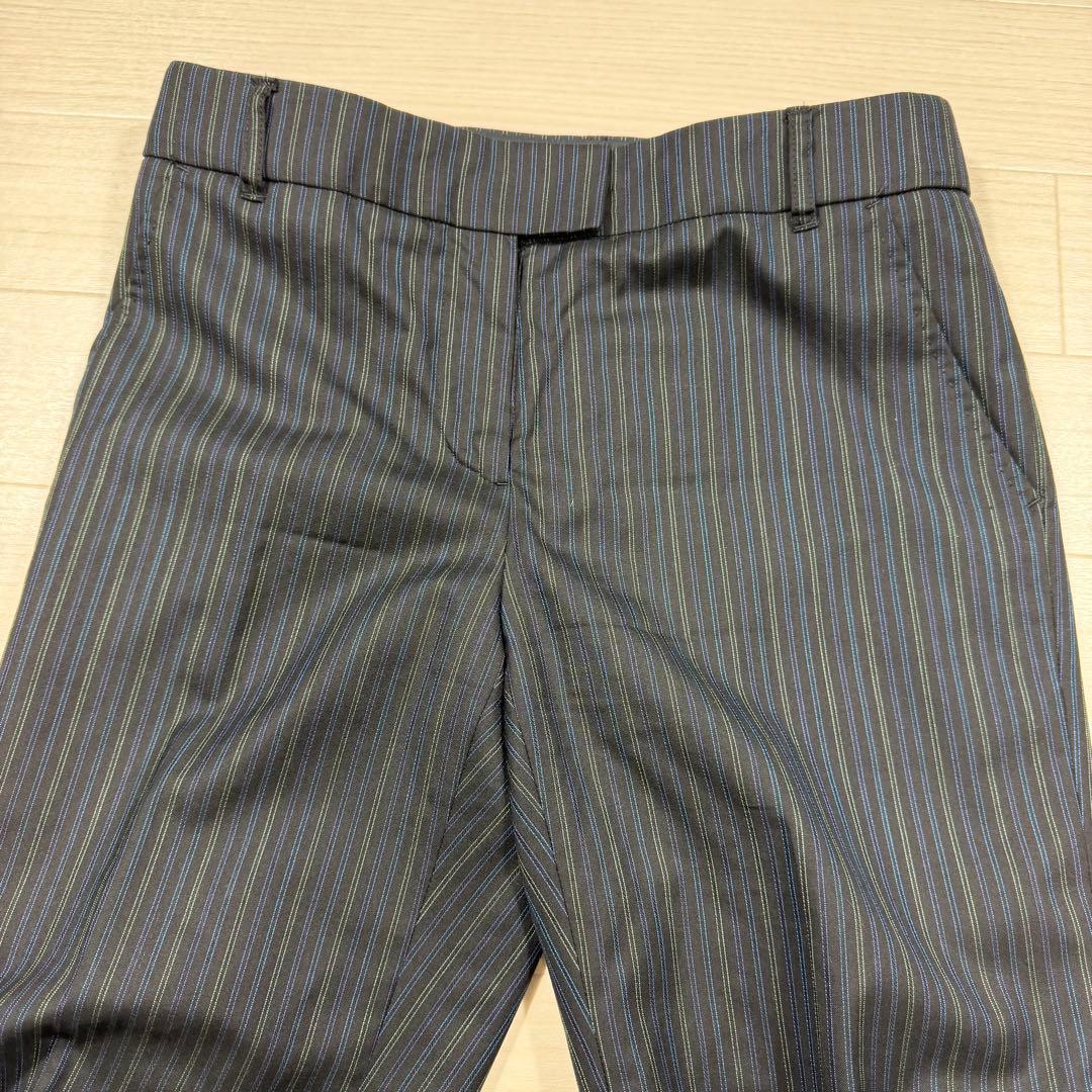 極美品 ポールスミスブラック 花柄 マルチストライプ パンツスーツ L