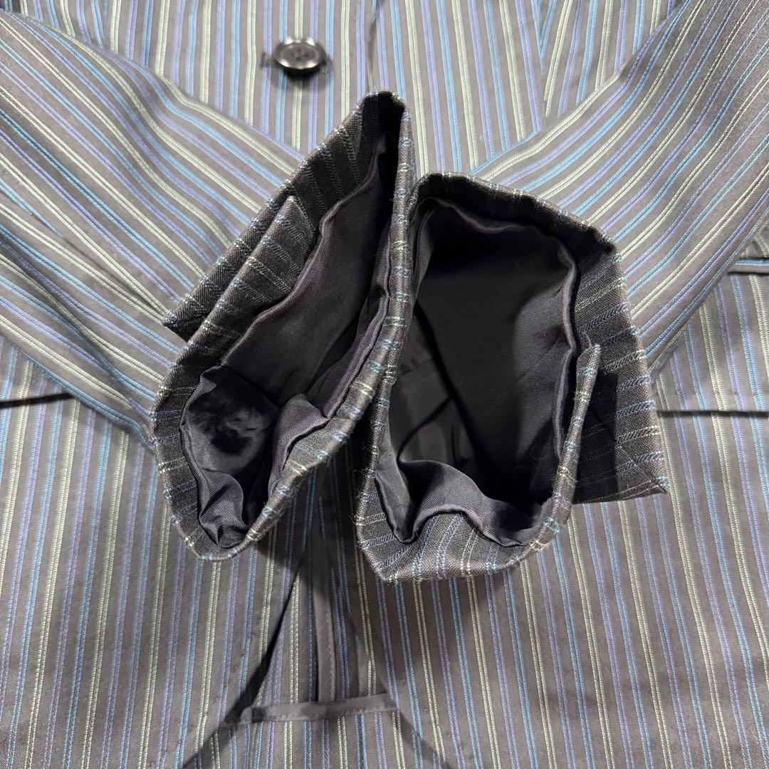 極美品 ポールスミスブラック 花柄 マルチストライプ パンツスーツ L