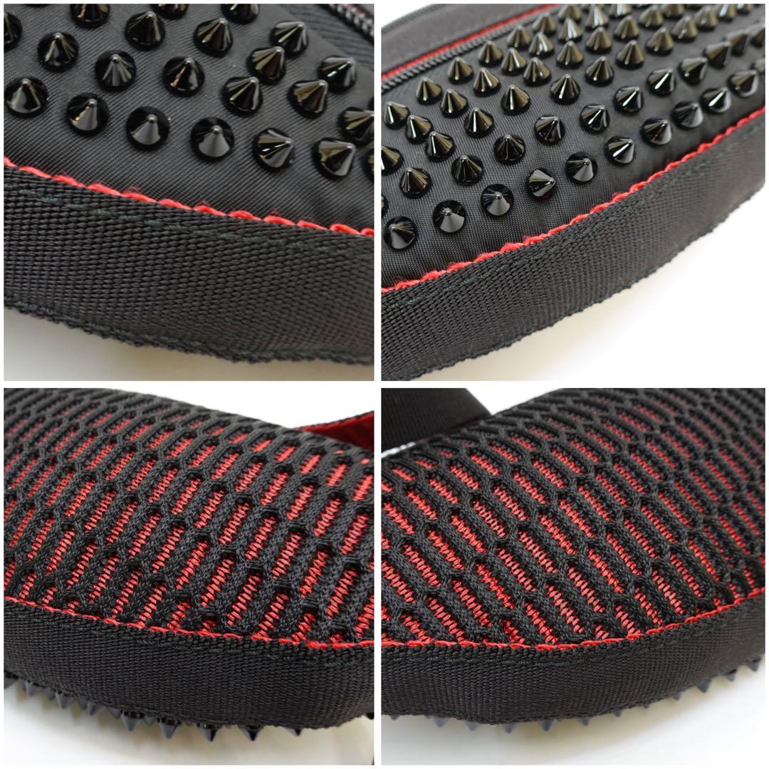 クリスチャンルブタン　ボディバッグ　ウエストポーチ　スタッズ　スパイク　ブラック