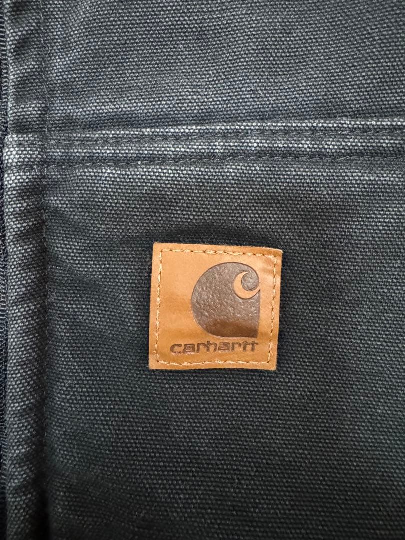 【大人気】良品 カーハート ダックベスト XL ブラック フェード ヴィンテージ
