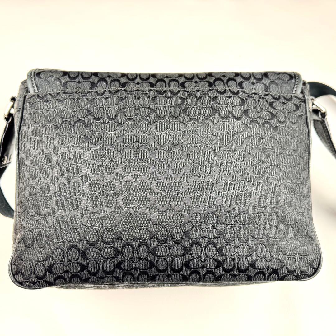 ✨美品✨コーチ　メッセンジャーバッグ　シグネチャー　キャンバス　レザー　斜め掛け