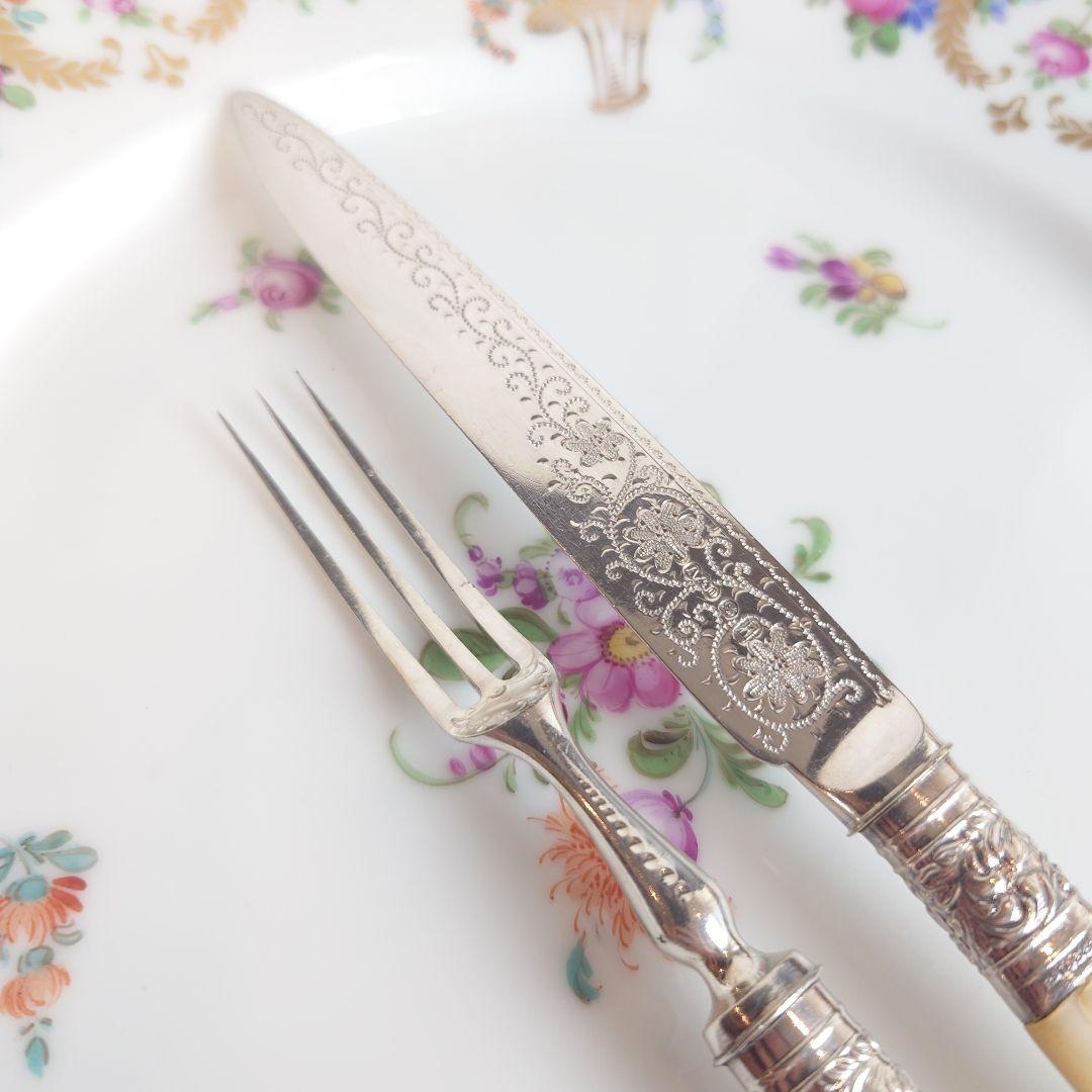 白蝶貝　アンティークカトラリー　ナイフ　フォーク　マザーオブパール