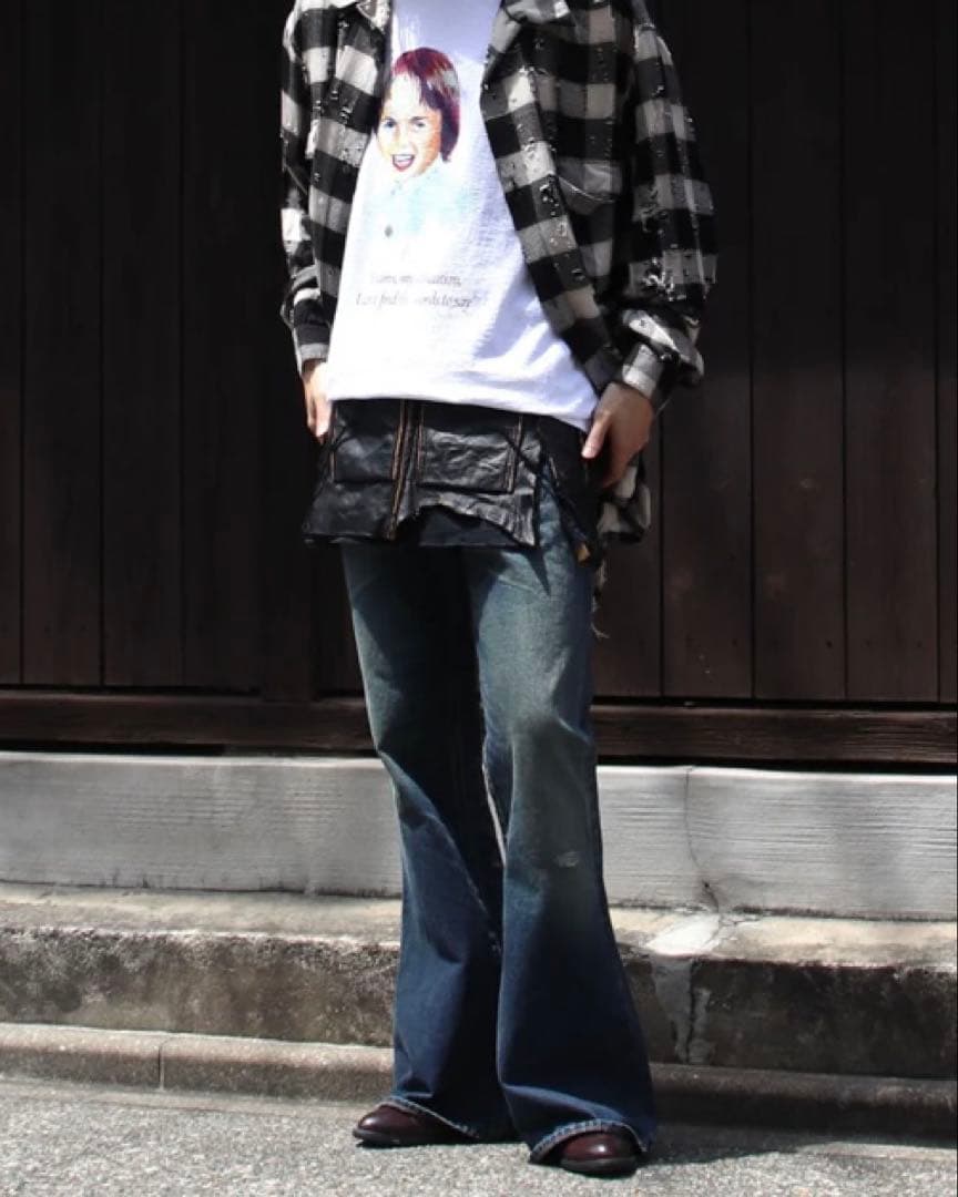 MINUS Utility Kilt レザー ポーチ ブラック