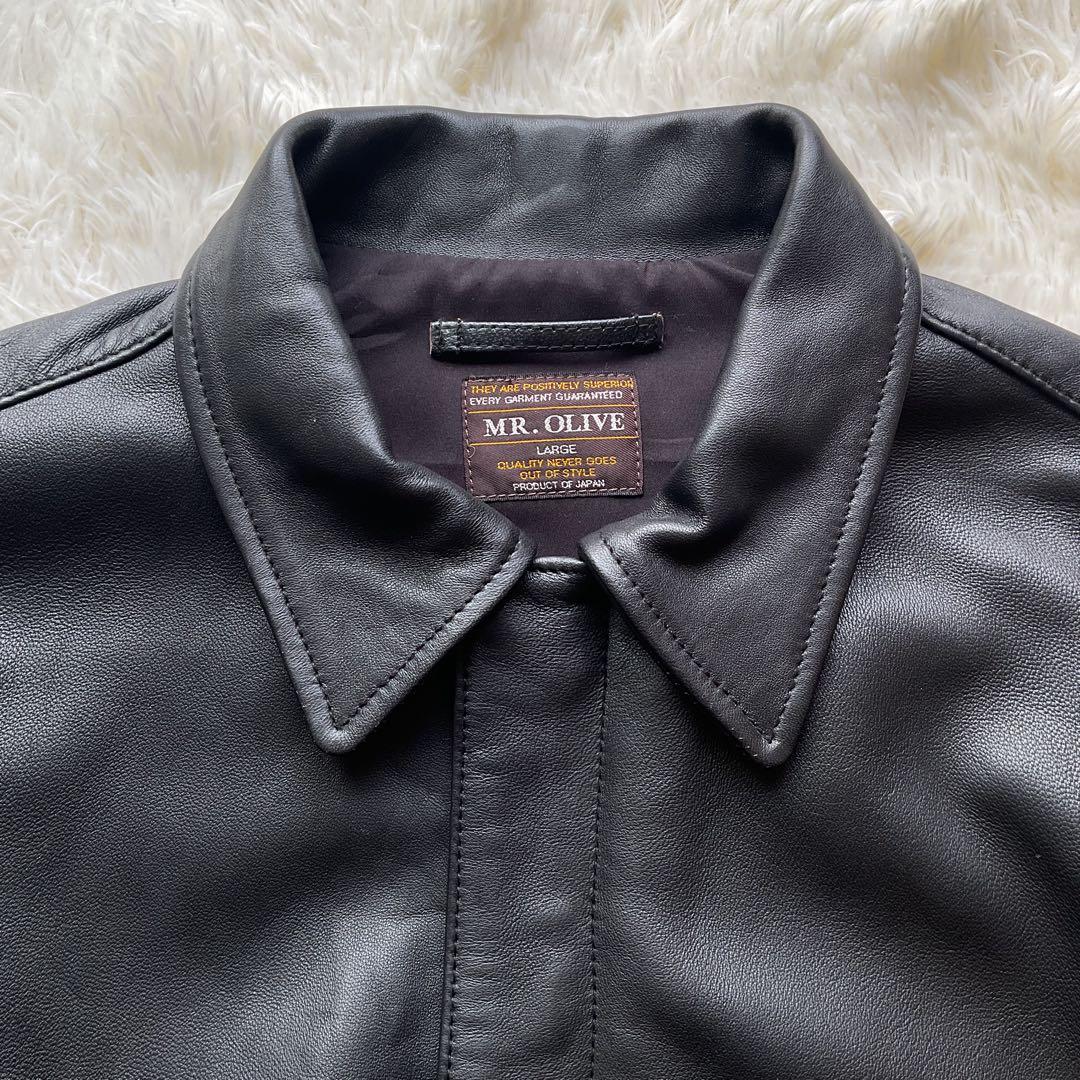未使用✨ MR.OLIVE アンティーク ヘアーシープ レザー　A-2 L 黒