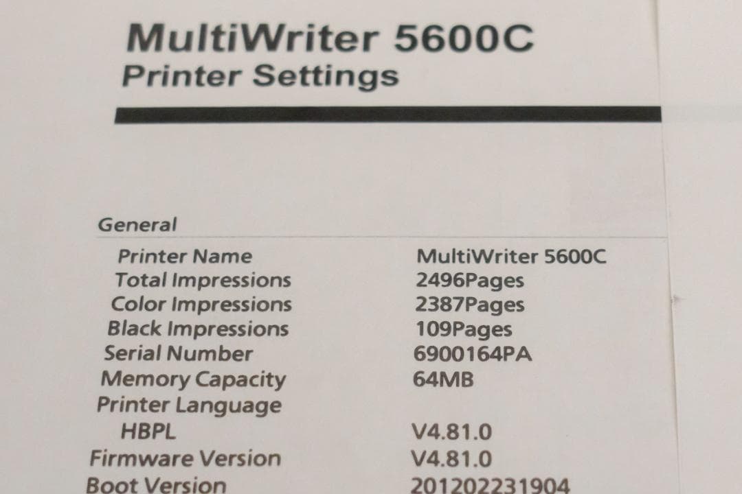 カラーレーザープリンタ NEC 5600C　【残印刷枚数90%以上+トナー付き】