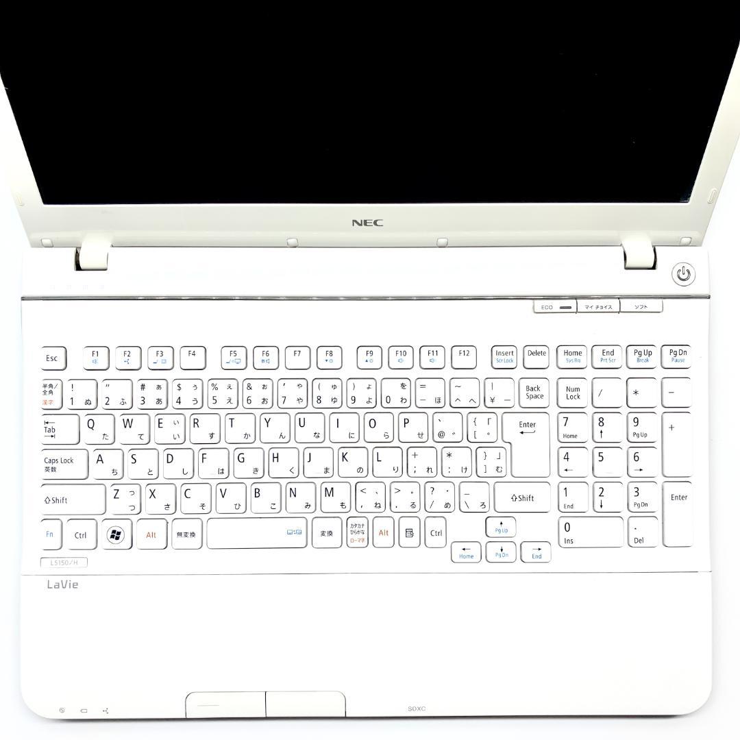 美品❤️ホワイト☆設定済み 大画面 カメラ ノートパソコン メモリ8GB SSD