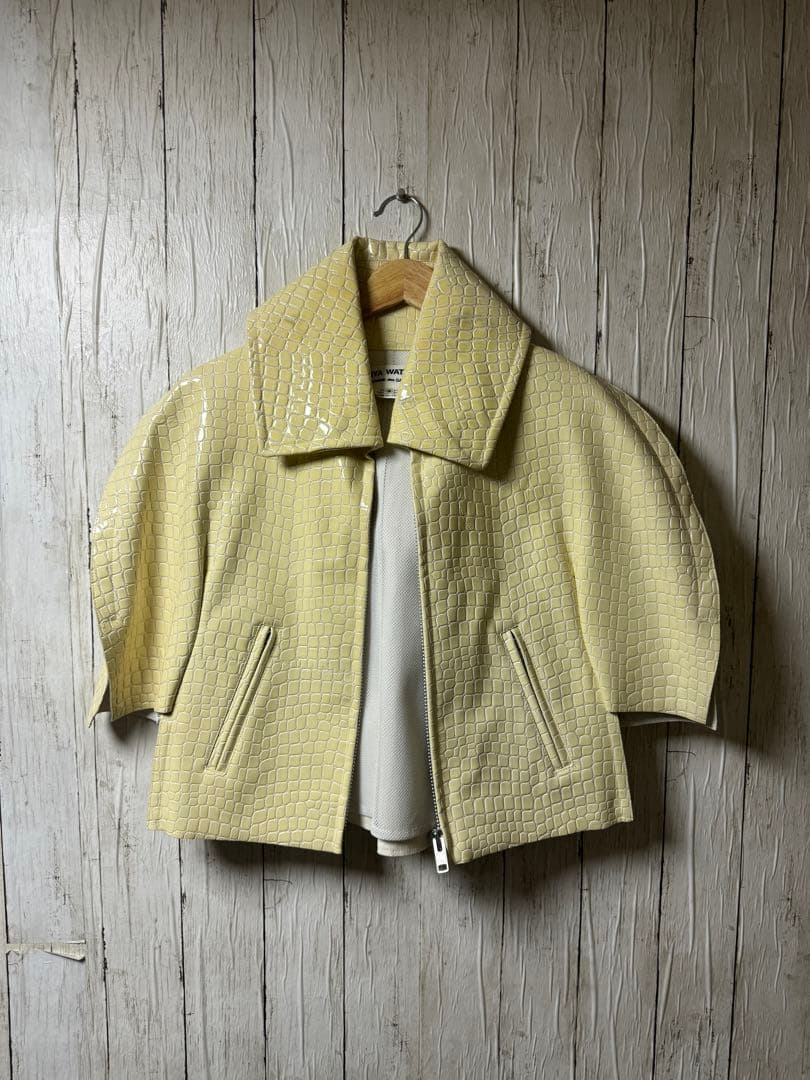 JUNYA WATANABE 人工レザー　ボンバージャケット　クリーム色