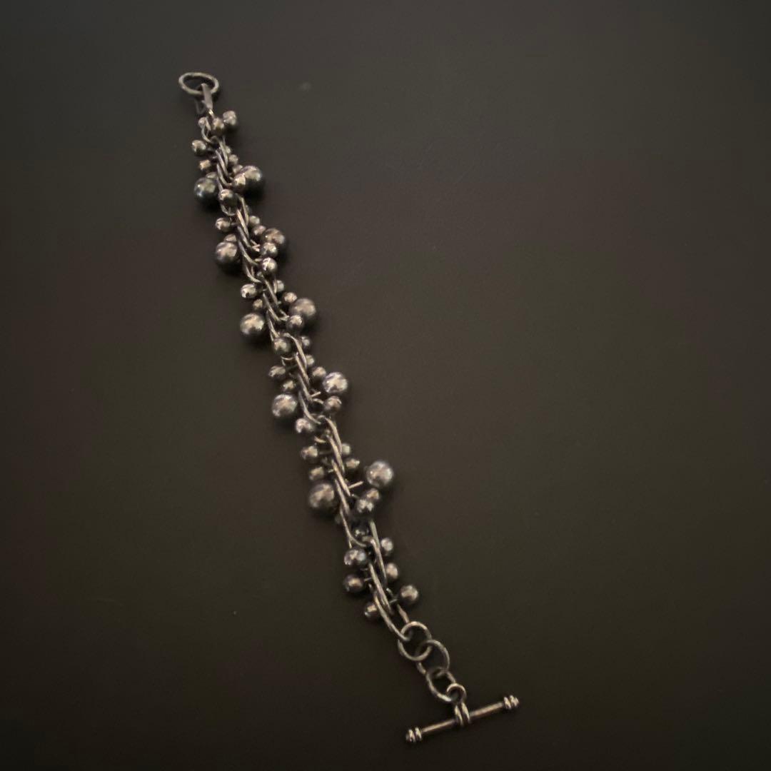 ヴィンテージ メキシコ シルバー パール DNA ブレスレット 8mm玉