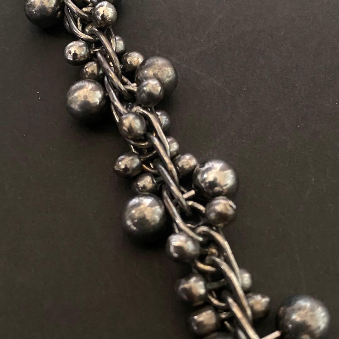 ヴィンテージ メキシコ シルバー パール DNA ブレスレット 8mm玉