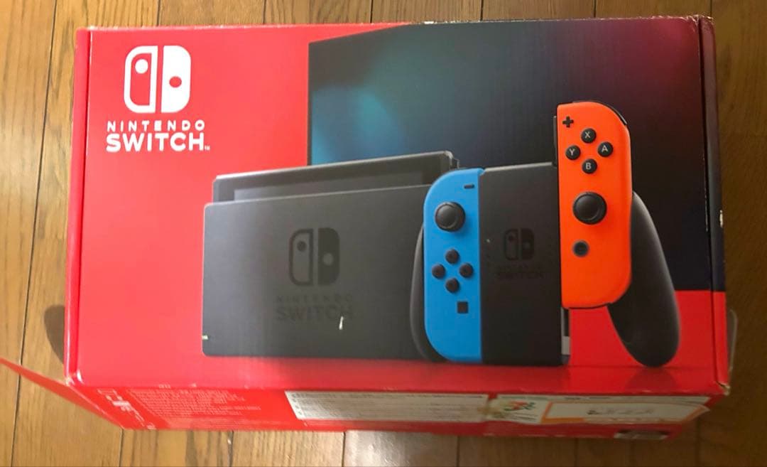 Nintendo Switch 本体 青/赤 箱あり、ソフトケース付き