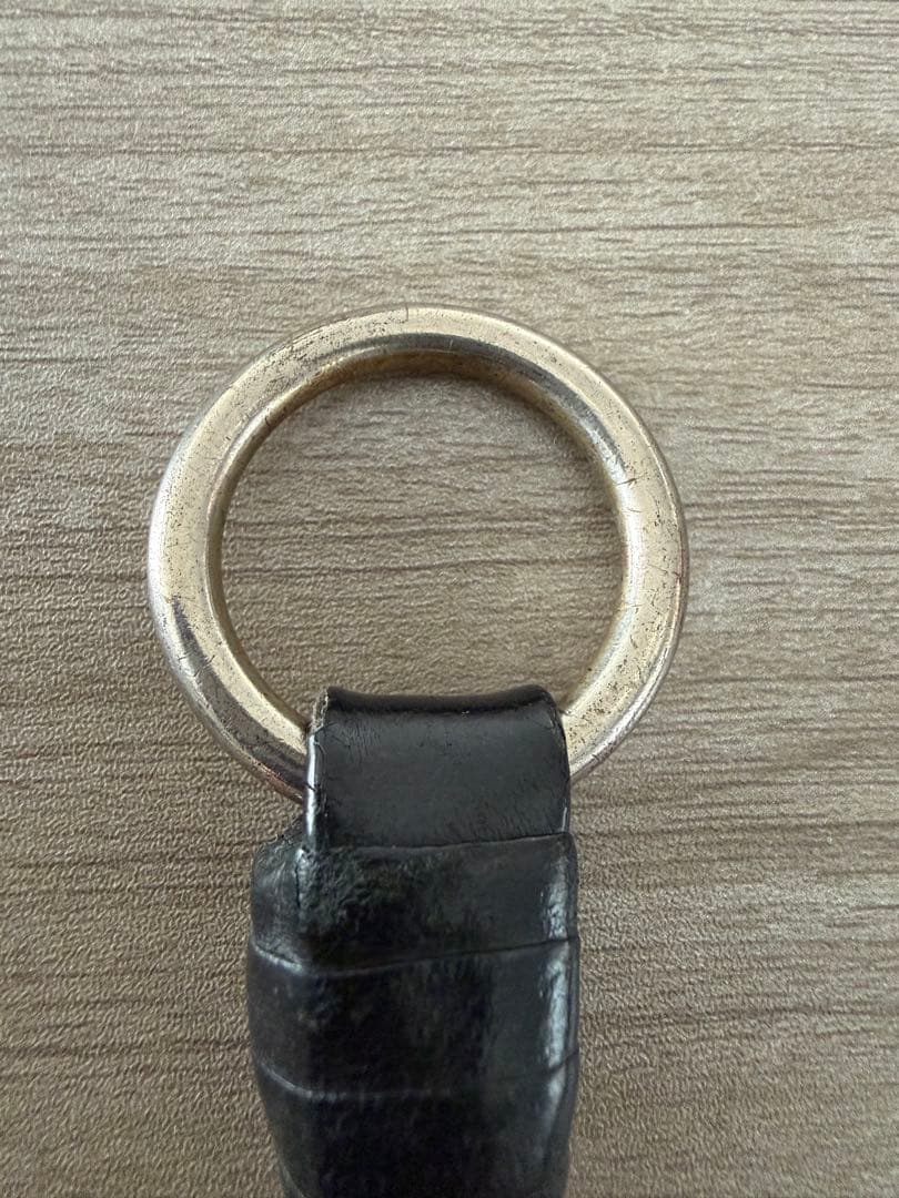 ボッテガヴェネタ イントレチャート レザー キーチェーン ブラック