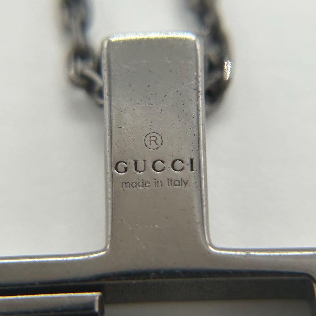 グッチ GUCCI カットアウトG クロス ネックレス ブラックコーティング
