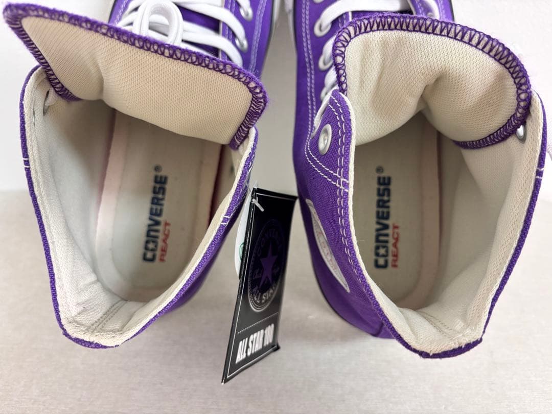 【未使用級】コンバース オールスター100 HI パープル 27.5cm タグ付