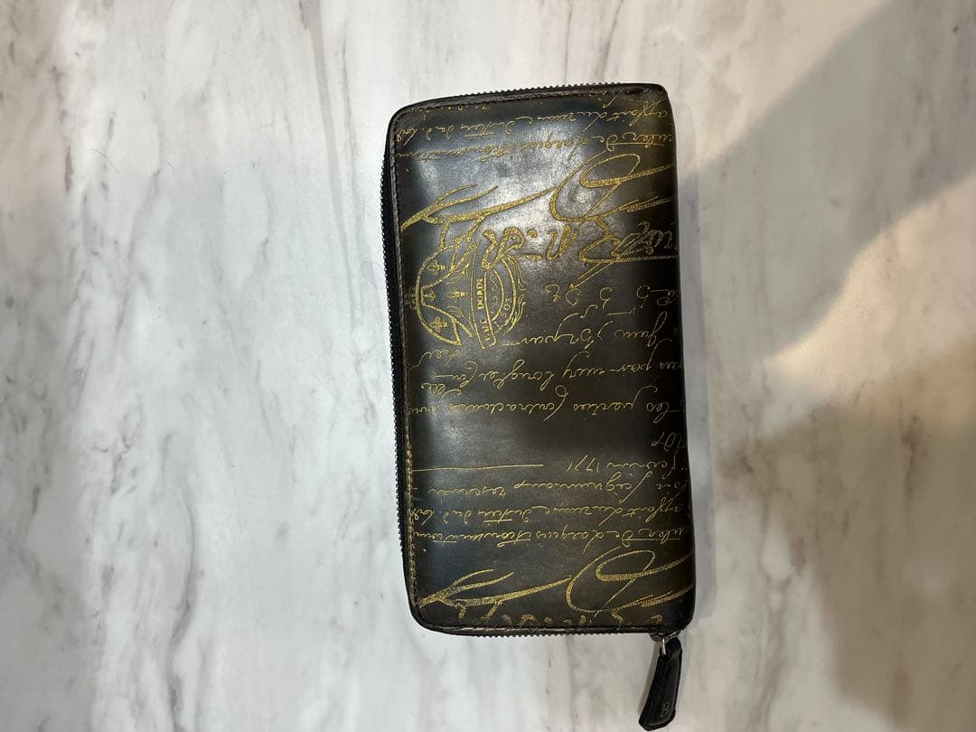 Berluti イタウバ　ブルー & ゴールドデンパティーヌ　長財布