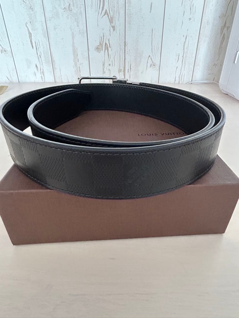 Louis Vuitton ダミエ　ブラックレザーベルト