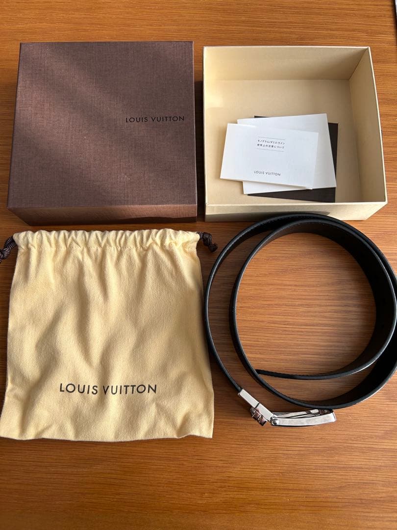 Louis Vuitton ダミエ　ブラックレザーベルト