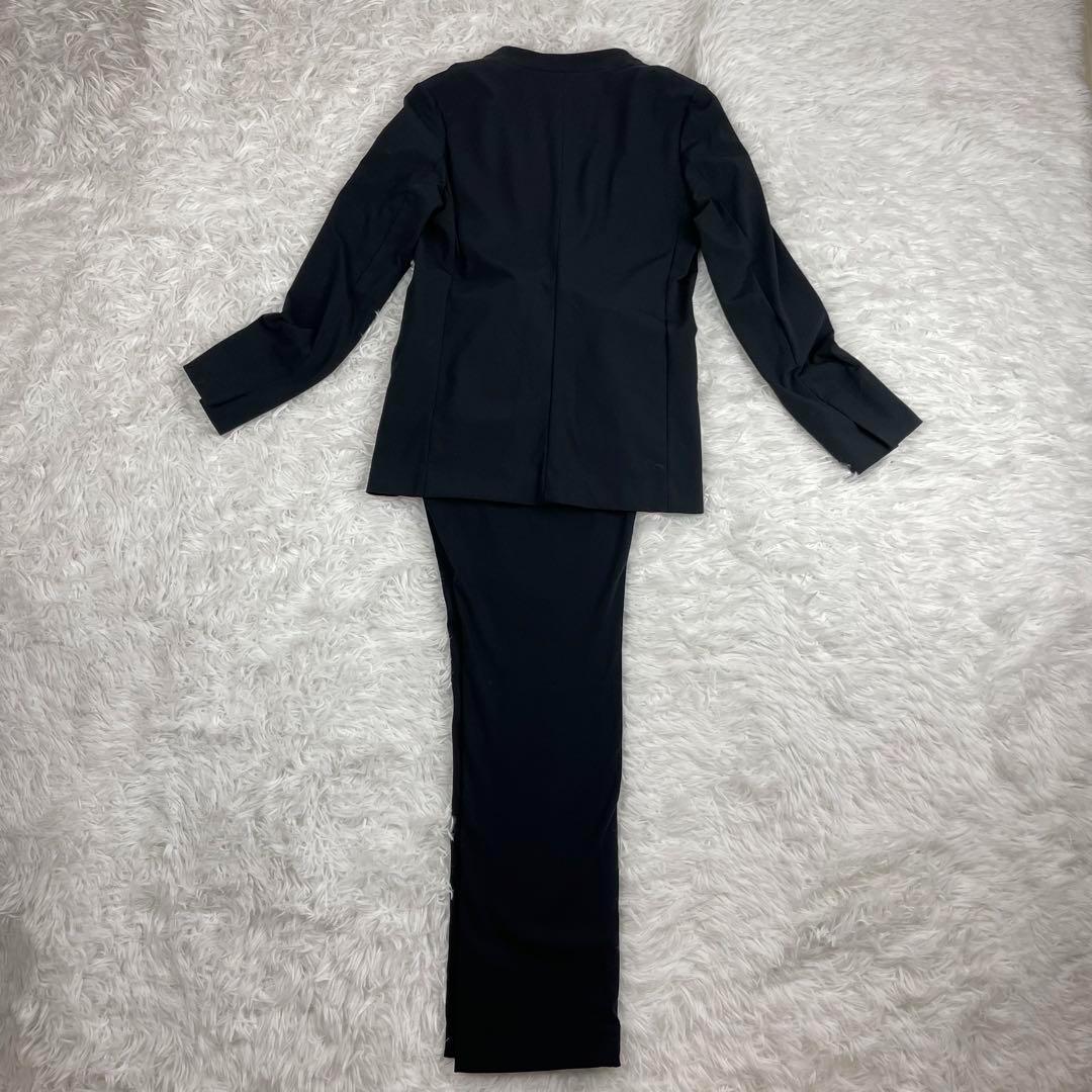 極美品✨プラステ✨ノーカラーセットアップパンツスーツ✨マルチストレッチ✨XS✨黒