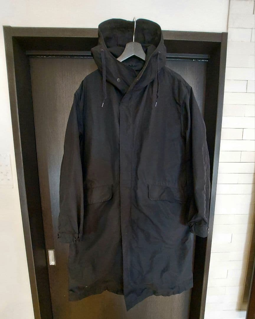 COMOLI コモリ コットンナイロンフーデッドコート ブラック 2