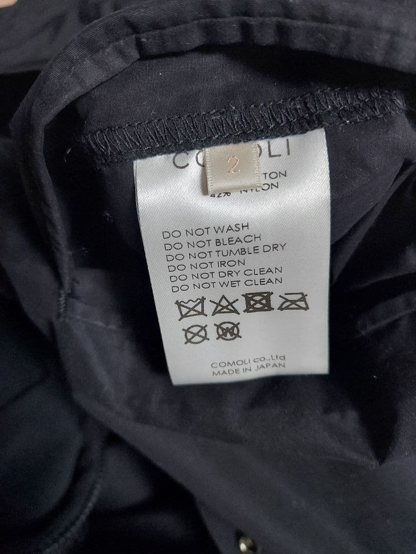 COMOLI コモリ コットンナイロンフーデッドコート ブラック 2