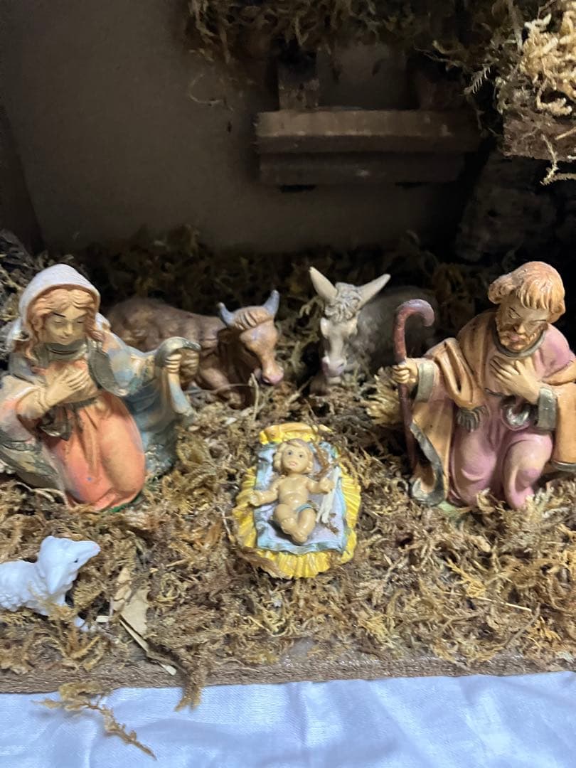 イタリー製 クリスマス プレゼピオ 馬小屋 降誕セット 手作り 人形11体付