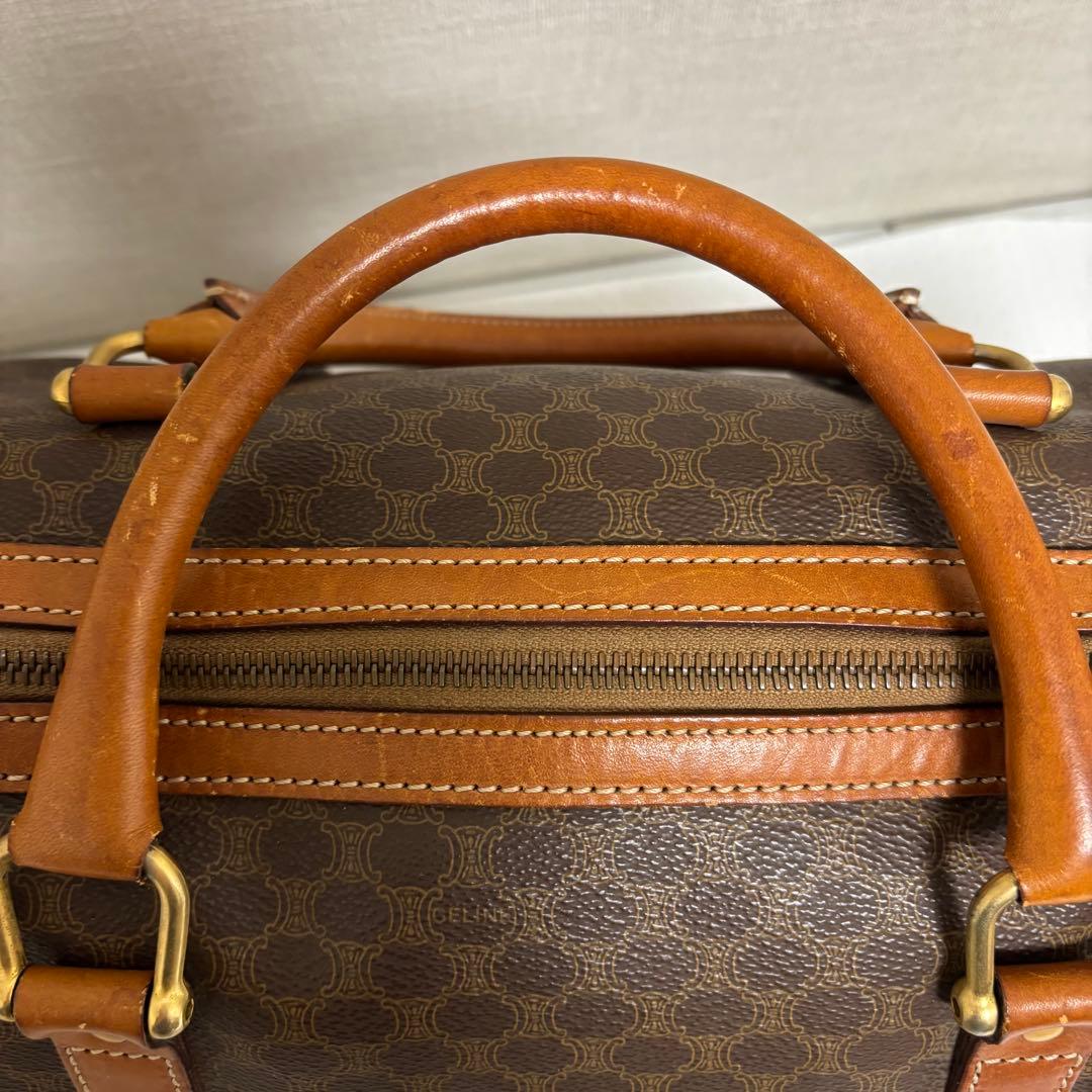 CELINE ブラウン マカダム柄 レザーボストンバッグ