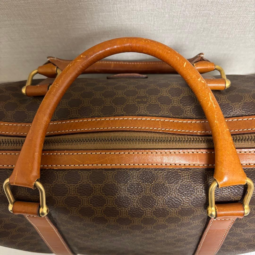 CELINE ブラウン マカダム柄 レザーボストンバッグ