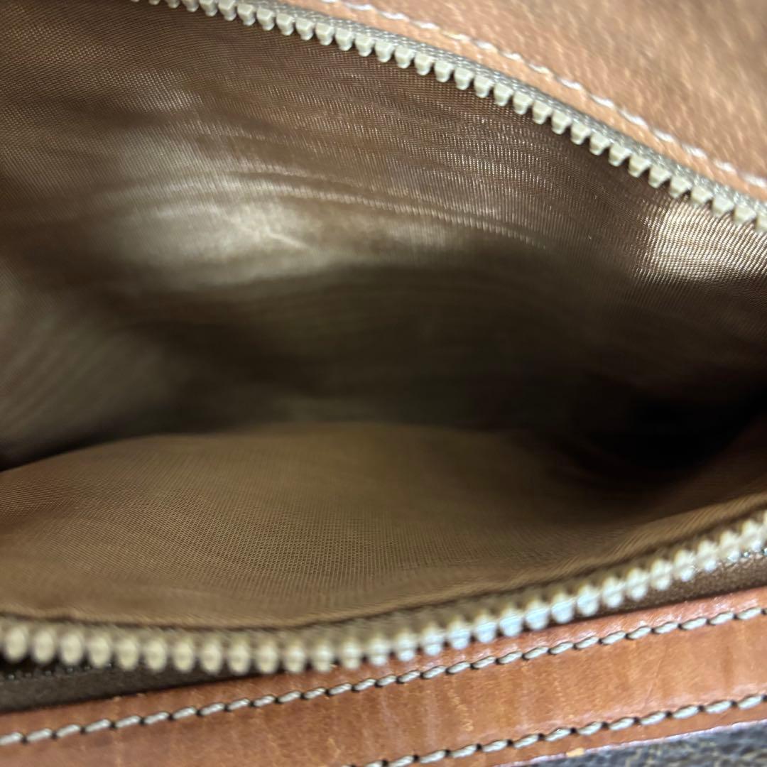 CELINE ブラウン マカダム柄 レザーボストンバッグ