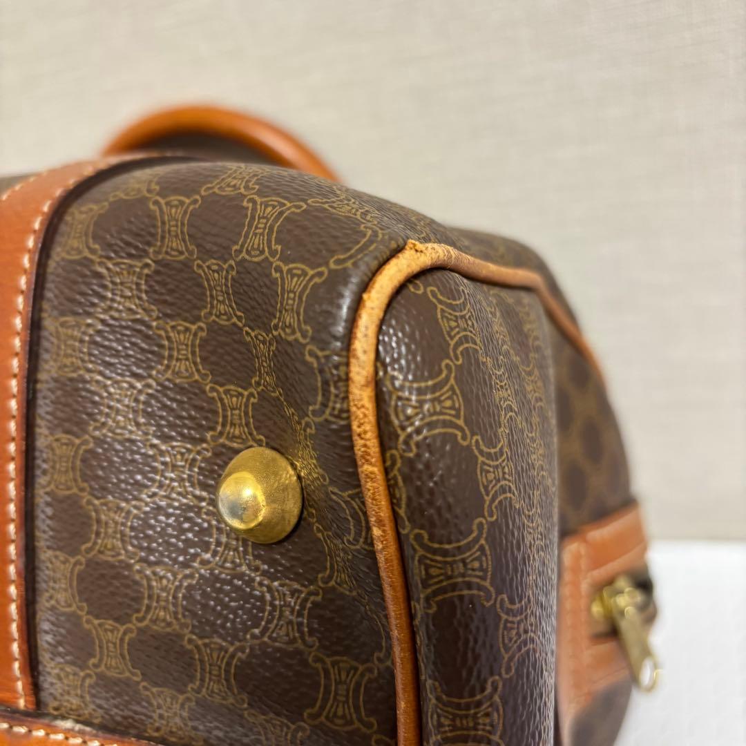 CELINE ブラウン マカダム柄 レザーボストンバッグ