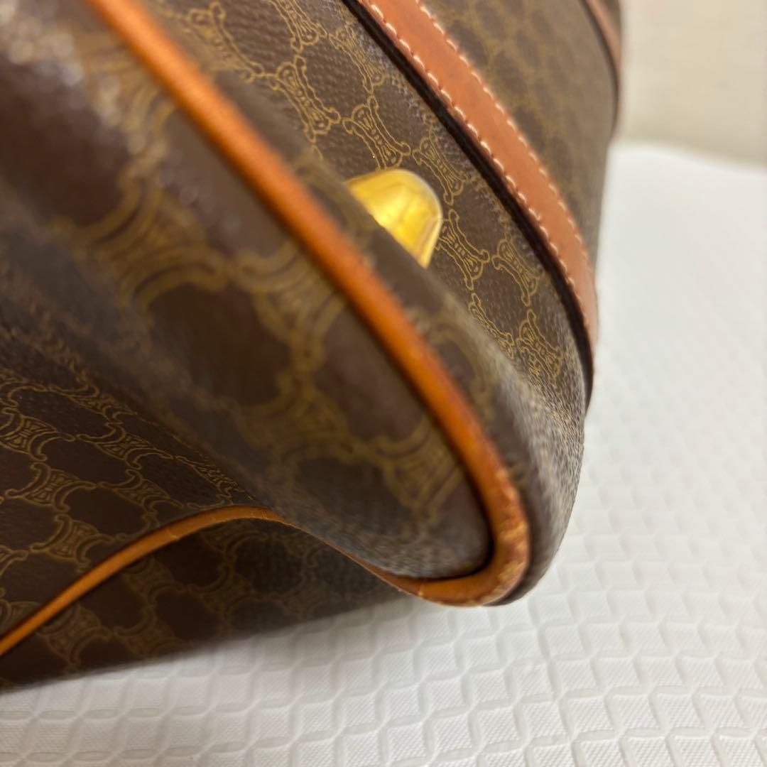 CELINE ブラウン マカダム柄 レザーボストンバッグ