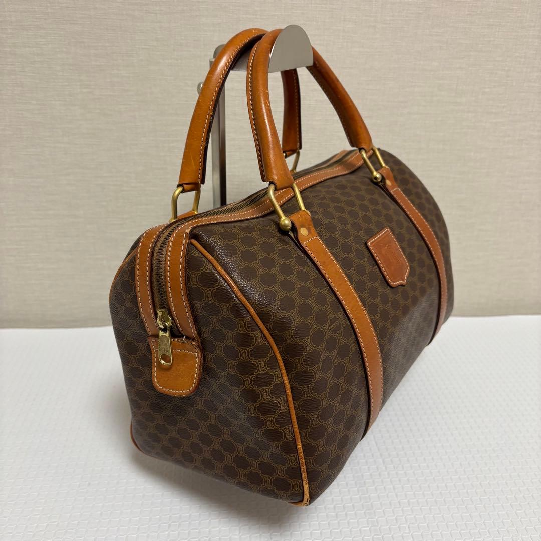 CELINE ブラウン マカダム柄 レザーボストンバッグ