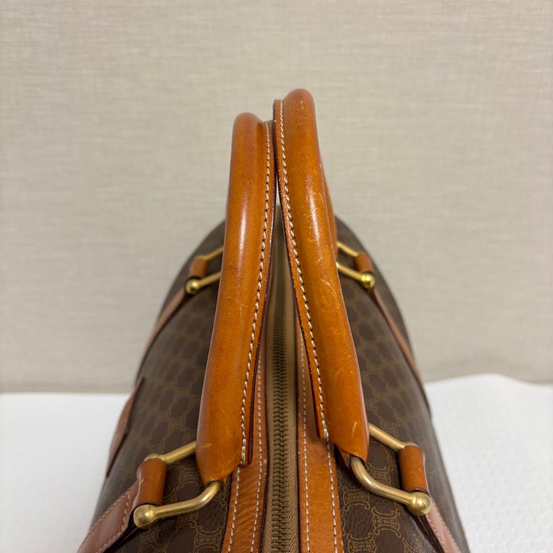 CELINE ブラウン マカダム柄 レザーボストンバッグ