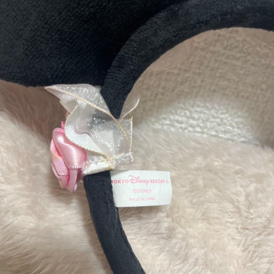 ディズニー　ミニー　バラ　パール　フリル　カチューシャ　薔薇