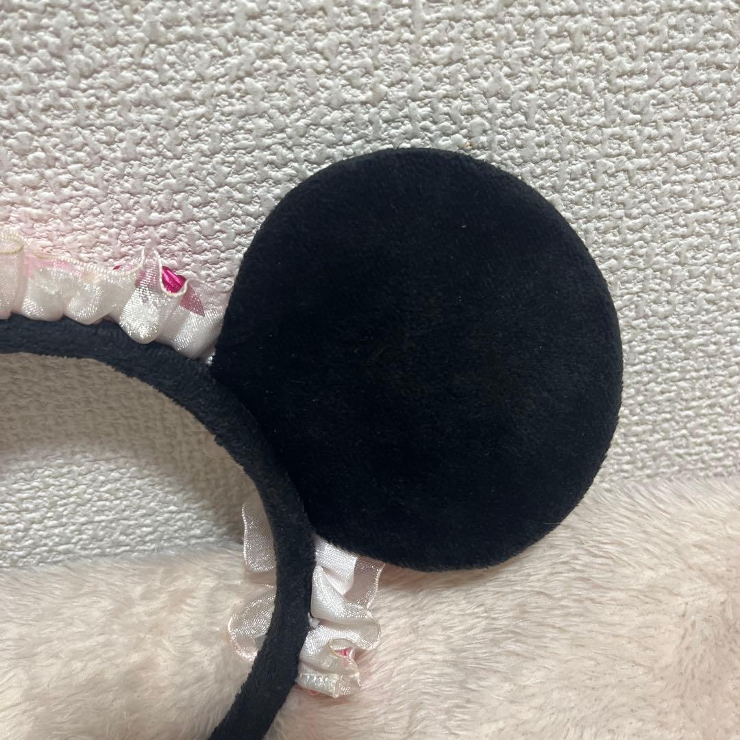 ディズニー　ミニー　バラ　パール　フリル　カチューシャ　薔薇