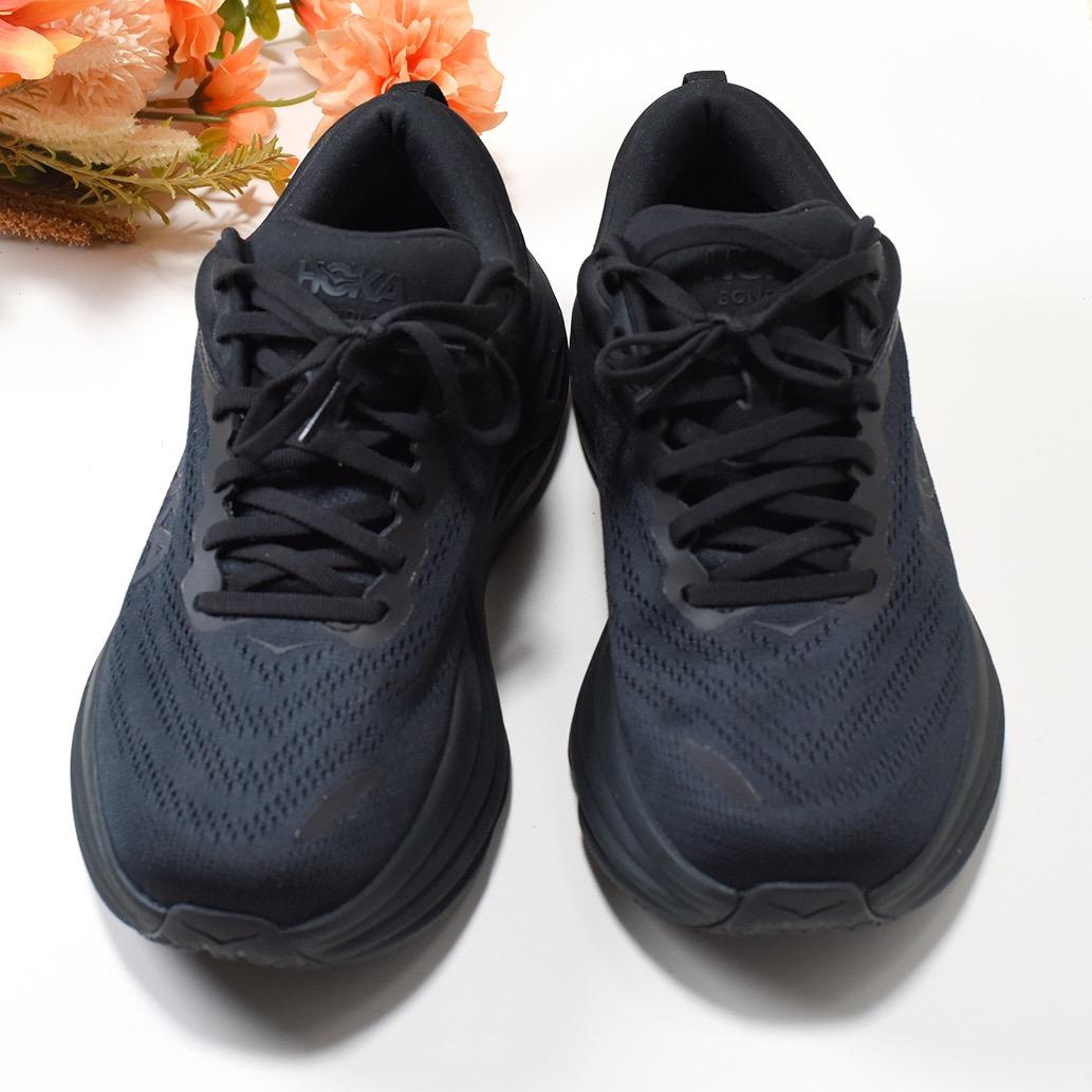 新品です。HOKA ボンダイ8 ワイド ブラック 25cm