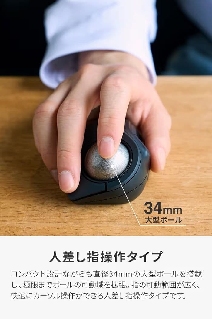 s*1様 ELECOM 人差し指操作タイプマウス 34mm
