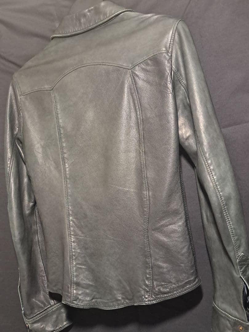 90s ITALY製 DOLCE & GABBANA レザーシャツ ロック古着